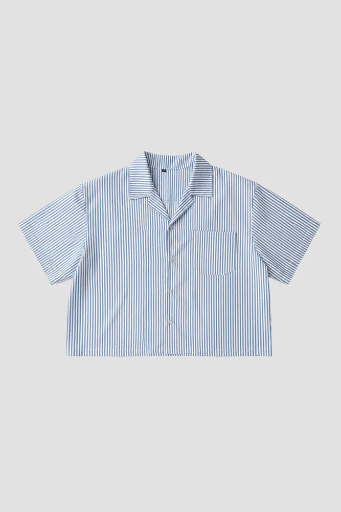 Striped Shirt boxy fit Sky
