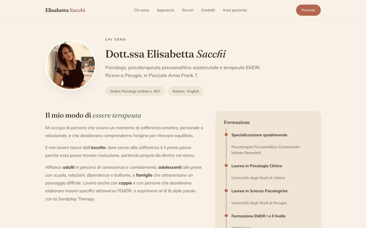 Dott.ssa Sacchi — schermata 3